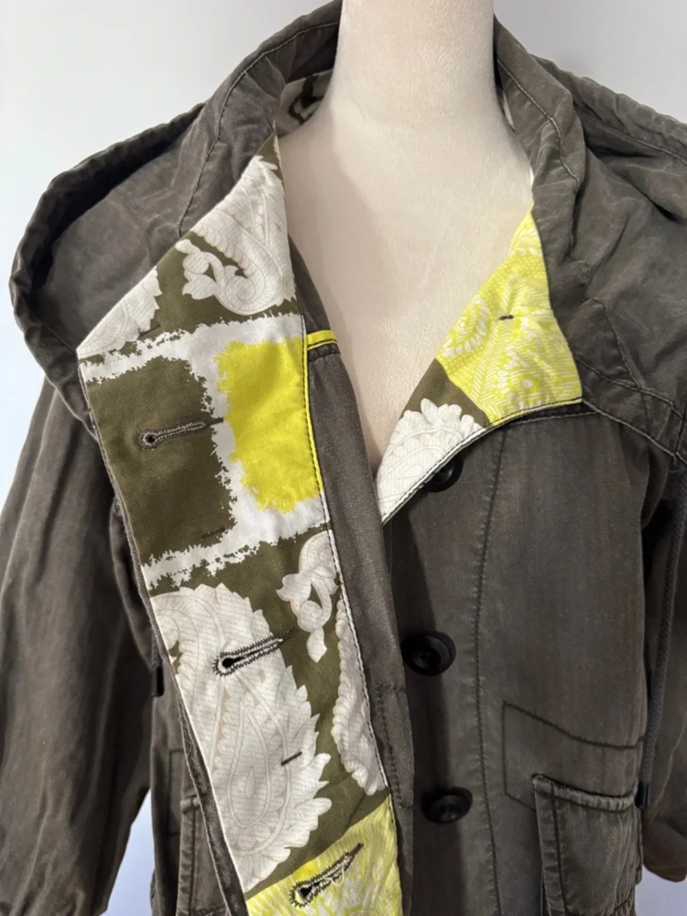 Free People Women’s Olive Hooded Utility Jacket - Picture 3 of 9